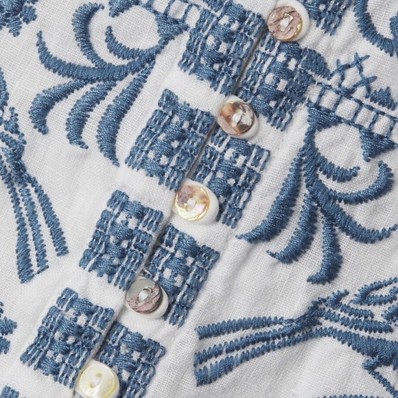 Harriet Button Down Tunic Linen Dress White - Picture 9 of 14